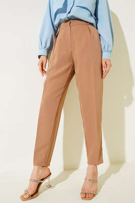 Havuç Paça Pantolon Camel - Thumbnail