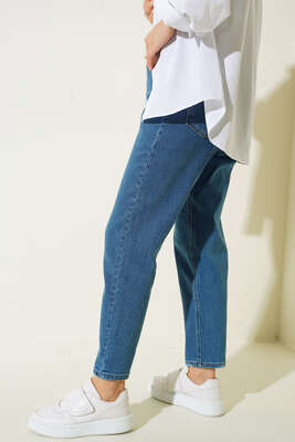 Dar Paça Minik Yırtık Detaylı Pantolon Kot - Thumbnail