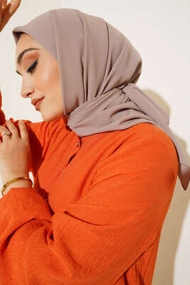 Medine İpeği Eşarp Bej - Thumbnail