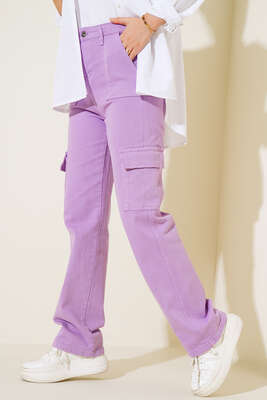 Cepli Kargo Pantolon Lila - Thumbnail