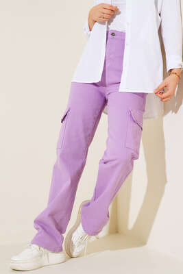 Cepli Kargo Pantolon Lila - Thumbnail