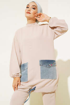 Kot Cep Detaylı İkili Takım Taş - Thumbnail