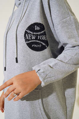 Newyork İki İpli Kapşonlu Tunik Gri - Thumbnail