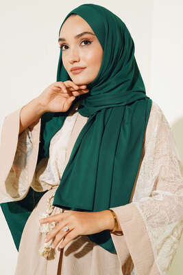 Pazarium - Düz Penye Şal Zümrüt