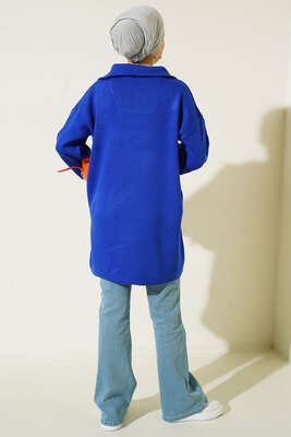 Yaka Fermuar Detaylı Tunik Saks - Thumbnail