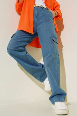 Cepli Kargo Pantolon Açık Mavi - Thumbnail