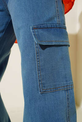 Cepli Kargo Pantolon Açık Mavi - Thumbnail