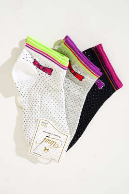 Pazarium - Bayan Patik Üçlü Çorap Serisi Asorti 9