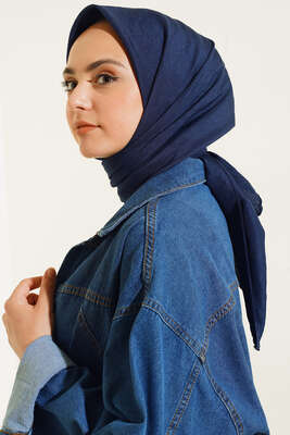 Bambu Kraş Eşarp Lacivert - Thumbnail