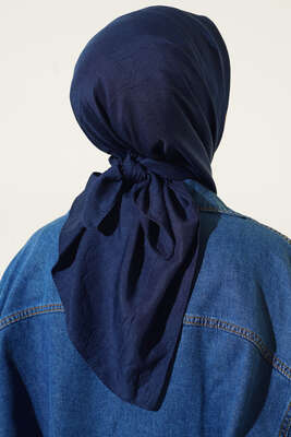 Bambu Kraş Eşarp Lacivert - Thumbnail