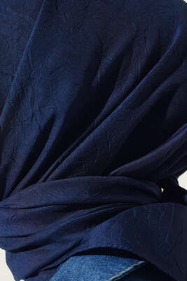 Bambu Kraş Eşarp Lacivert - Thumbnail