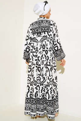 Kalp Desenli Elbise Beyaz - Thumbnail