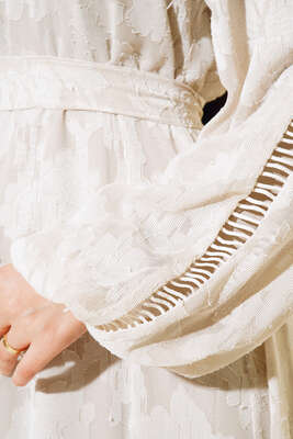 Dantel İşleme Detaylı Elbise Taş - Thumbnail