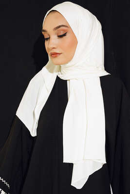 Klasik Penye Şal Ekru - Thumbnail