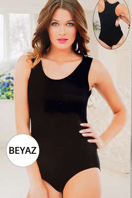 Geniş Askılı Çıtçıtlı Body Beyaz - Thumbnail