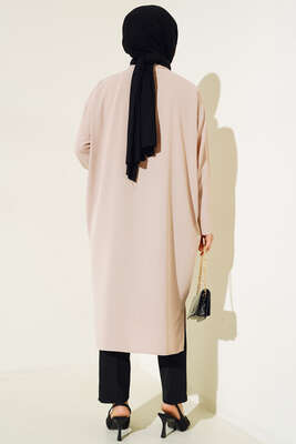 Çıtçıt Düğmeli Ayrobin Tunik Bej - Thumbnail