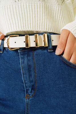 Boru Paça Sökük Jean Pantolon Kot Mavisi - Thumbnail