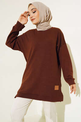 Pazarium - Deri Logo Armalı Kahve