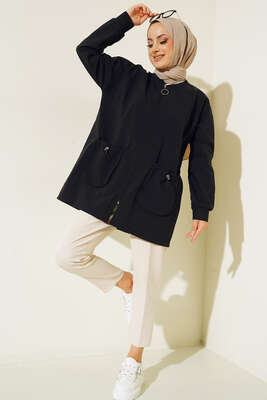 Torba Cepli Yağmurluk Siyah - Thumbnail