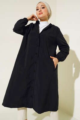 File Astarlı Yağmurluk Siyah - Thumbnail