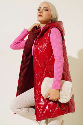 Parlak Şişme Yelek Kırmızı - Thumbnail