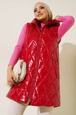 Parlak Şişme Yelek Kırmızı - Thumbnail