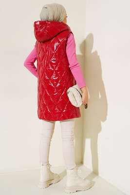 Parlak Şişme Yelek Kırmızı - Thumbnail