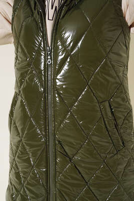 Parlak Şişme Yelek Haki - Thumbnail