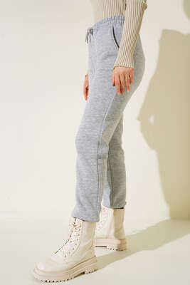 Lastikli Paça Jogger Pantolon Gri - Thumbnail