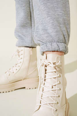 Lastikli Paça Jogger Pantolon Gri - Thumbnail