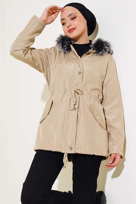 Pazarium - İçi Kürklü Kısa Mont Taş