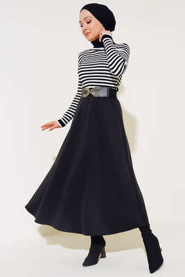 Dalgıç Kumaş Çan Etek Siyah - Thumbnail