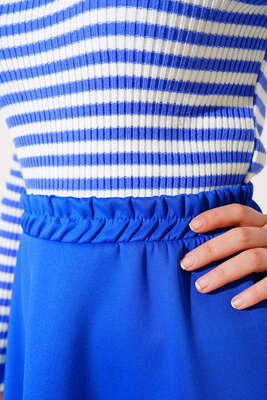 Dalgıç Kumaş Çan Etek Saks - Thumbnail