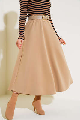 Dalgıç Kumaş Çan Etek Bej - Thumbnail