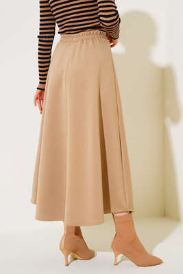 Dalgıç Kumaş Çan Etek Bej - Thumbnail