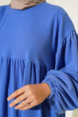 Bileği Lastikli Fitilli İkili Takım İndigo - Thumbnail