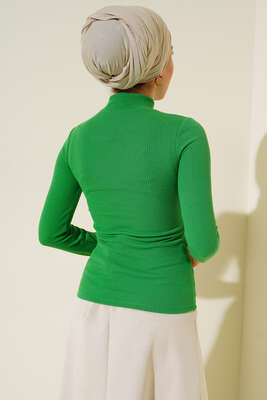 Fitilli Uzun Kol Body Yeşil - Thumbnail