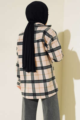 Çift Cepli Polar Gömlek Bej - Thumbnail