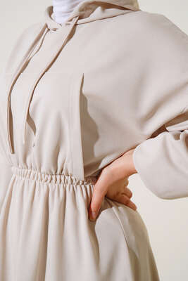 Kapşonlu Elbise Taş - Thumbnail