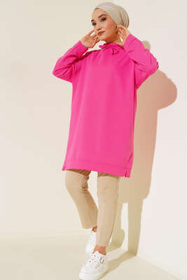 Dik Yaka Tunik Fuşya - Thumbnail