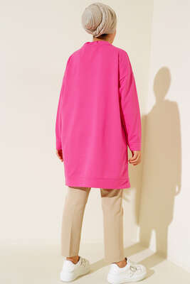 Dik Yaka Tunik Fuşya - Thumbnail