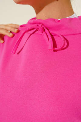 Dik Yaka Tunik Fuşya - Thumbnail