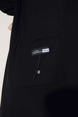 Cep Arma Detaylı Basic Tunik Siyah - Thumbnail