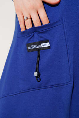 Cep Arma Detaylı Basic Tunik İndigo - Thumbnail