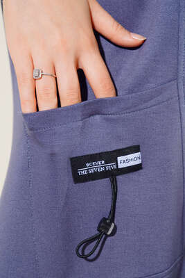 Cep Arma Detaylı Basic Tunik Gri - Thumbnail