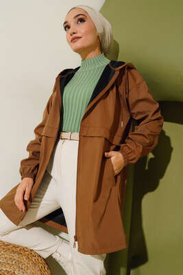 Fermuarlı Yağmurluk Taba - Thumbnail