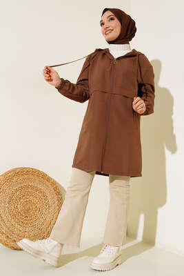 Cepli Yağmurluk Kahve - Thumbnail