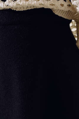 Kaşe Kloş Etek Siyah - Thumbnail