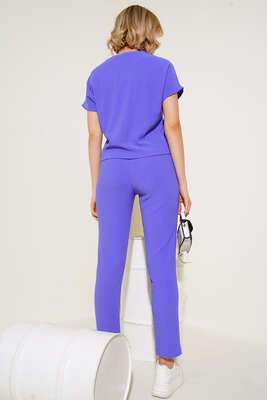 Kısa Kol Bürümcük İkili Takım Lila - Thumbnail