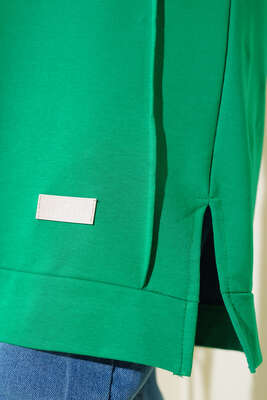 Çımalı Büyük Beden Tunik Yeşil - Thumbnail